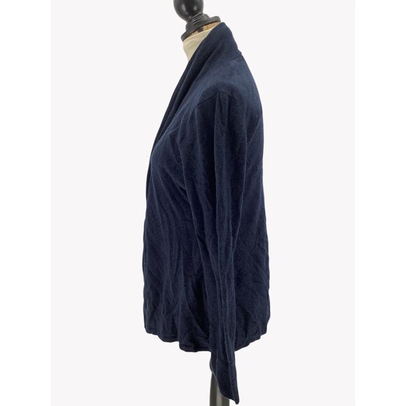 Neiman Marcus Cashmere Collection Navy Cardigan Sweater XL Womens Shawl Collar - Picture 4 of 6